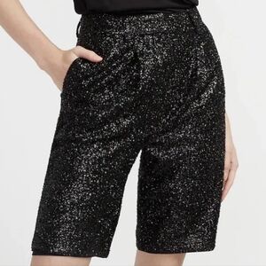 Express Black Sparkly Trouser Shorts Size 0 NWT! (about 26 inch waist)